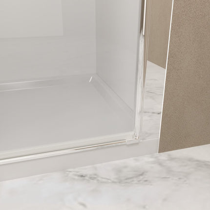 73" X 34" Aluminum and Tempered Glass Shower Door HomeRoots