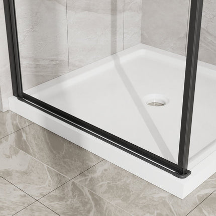 Set Of Two Aluminum and Tempered Glass Shower Doors HomeRoots