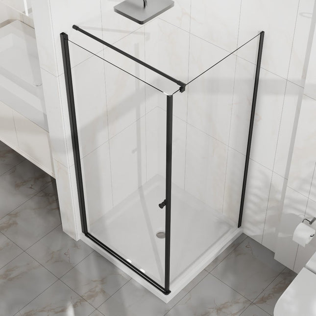 Set Of Two Aluminum and Tempered Glass Shower Doors