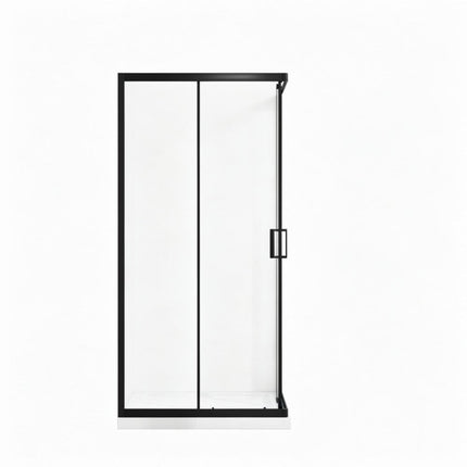 Set Of Two Aluminum and Tempered Glass Shower Doors HomeRoots