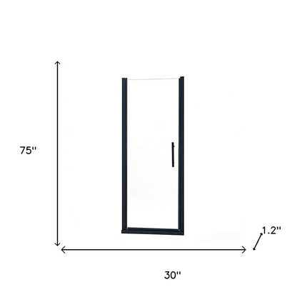 75" X 30" Aluminum and Tempered Glass Shower Door HomeRoots