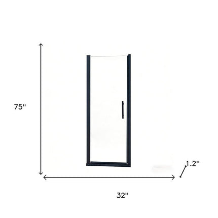 75" X 32" Aluminum and Tempered Glass Shower Door HomeRoots