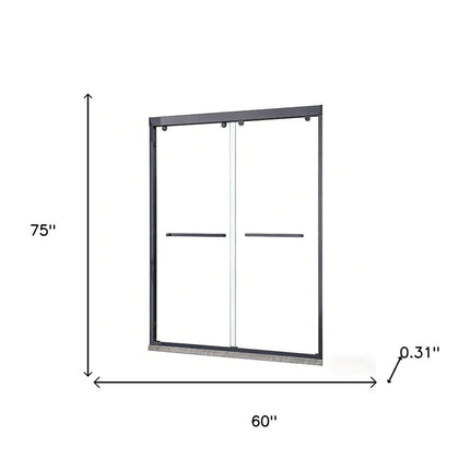 Set Of Two Aluminum and Tempered Glass Shower Doors HomeRoots