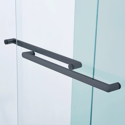 Set Of Two Aluminum and Tempered Glass Shower Doors HomeRoots