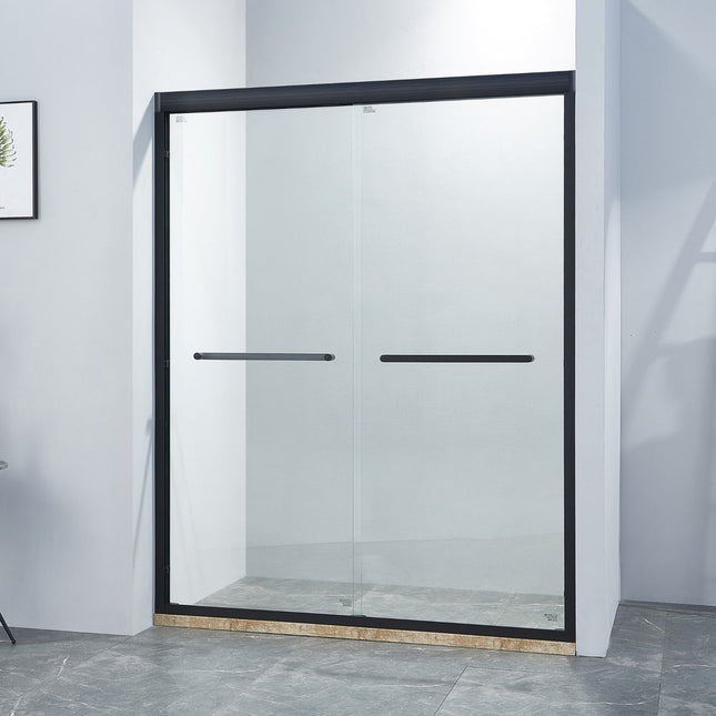 Set Of Two Aluminum and Tempered Glass Shower Doors