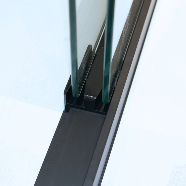 Set Of Two Aluminum and Tempered Glass Shower Doors