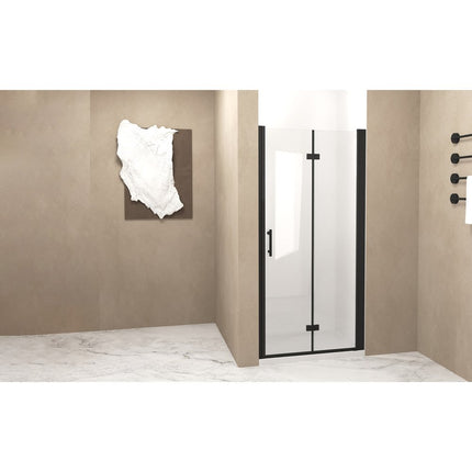 Set Of Two Aluminum and Tempered Glass Shower Doors HomeRoots