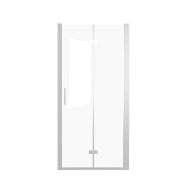 Set Of Two Aluminum and Tempered Glass Shower Doors