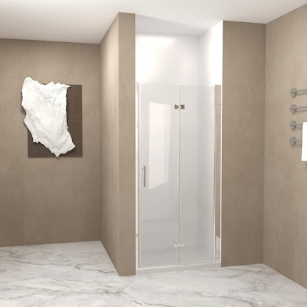 Set Of Two Aluminum and Tempered Glass Shower Doors HomeRoots