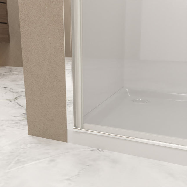 Set Of Two Aluminum and Tempered Glass Shower Doors HomeRoots