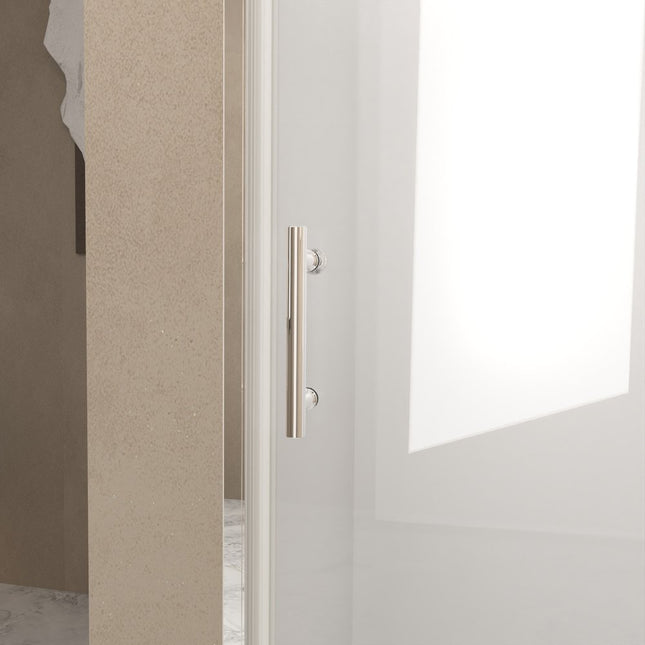Set Of Two Aluminum and Tempered Glass Shower Doors HomeRoots