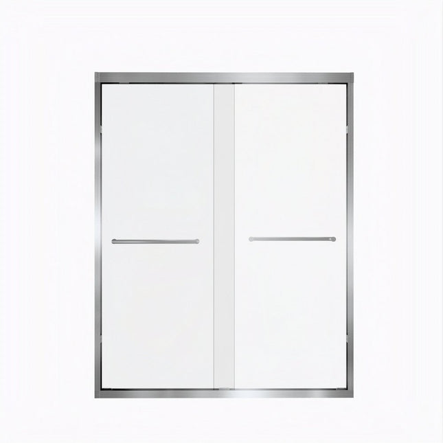 Set Of Two Aluminum and Tempered Glass Shower Doors