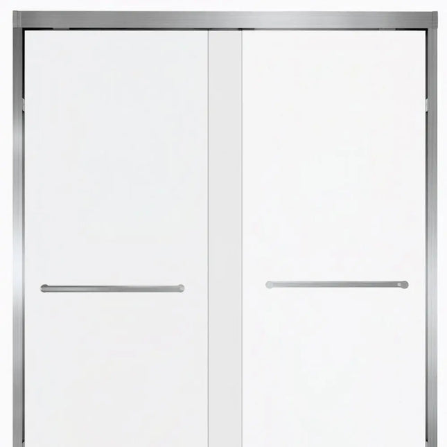 Set Of Two Aluminum and Tempered Glass Shower Doors HomeRoots