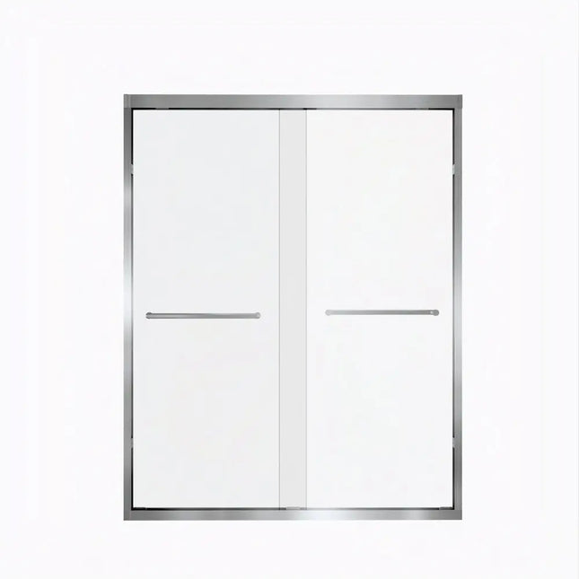 Set Of Two Aluminum and Tempered Glass Shower Doors HomeRoots