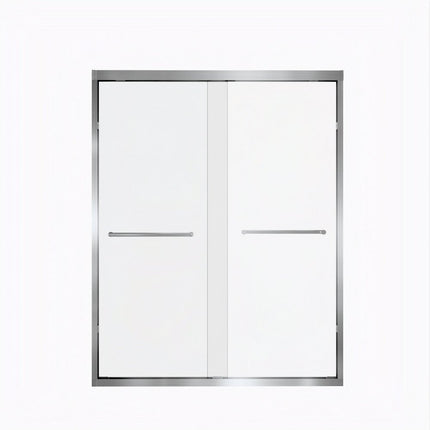 Set Of Two Aluminum and Tempered Glass Shower Doors HomeRoots