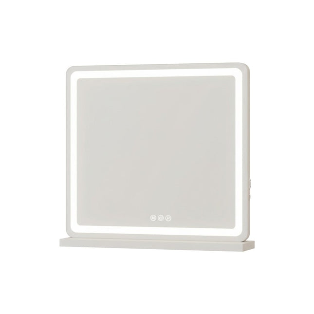 22" Lighted Freestanding Frameless Makeup Shaving Tabletop Mirror With USB