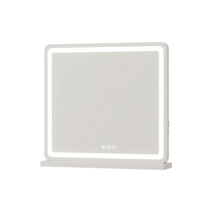 22" Lighted Freestanding Frameless Makeup Shaving Tabletop Mirror With USB HomeRoots