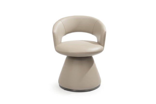 Gray Faux Leather and Steel Open Back Swivel Dining Arm Chair HomeRoots