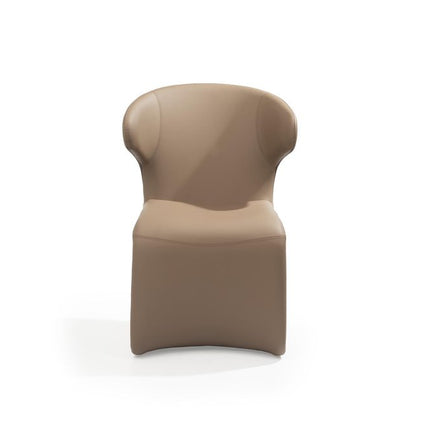 Light Brown Faux Leather Wing Back Dining Side Chair HomeRoots