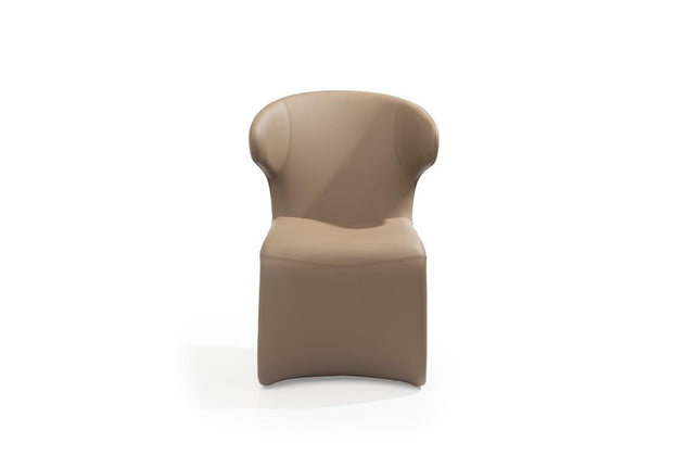 Light Brown Faux Leather Wing Back Dining Side Chair HomeRoots