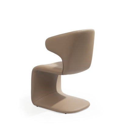 Light Brown Faux Leather Wing Back Dining Side Chair