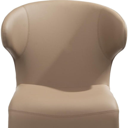Light Brown Faux Leather Wing Back Dining Side Chair