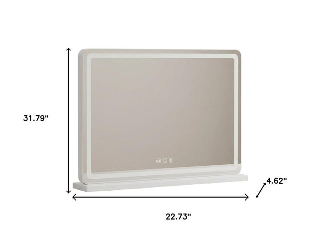 23" Clear Lighted Freestanding Frameless Makeup Shaving Tabletop Mirror