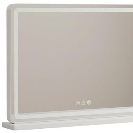 23" Clear Lighted Freestanding Frameless Makeup Shaving Tabletop Mirror HomeRoots