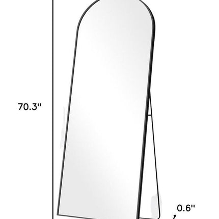 70" Black Metal Arch Wall Mounted Leaning Or Freestanding Framed Full Length Mirror HomeRoots