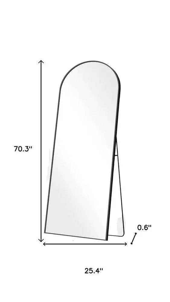 70" Black Metal Arch Wall Mounted Leaning Or Freestanding Framed Full Length Mirror HomeRoots