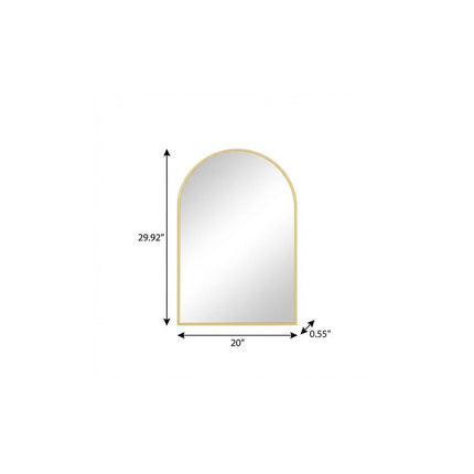 30" Gold Metal Arch Framed Accent Mirror HomeRoots