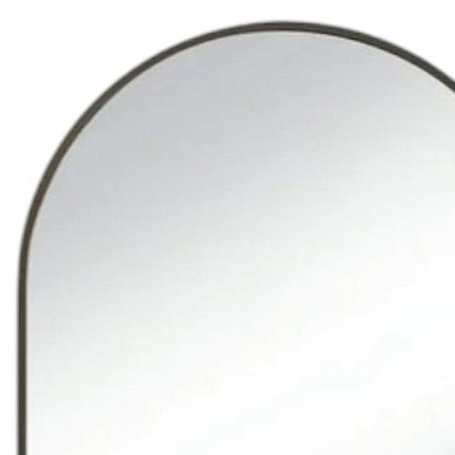 35" Black Metal Arch Framed Accent Mirror HomeRoots