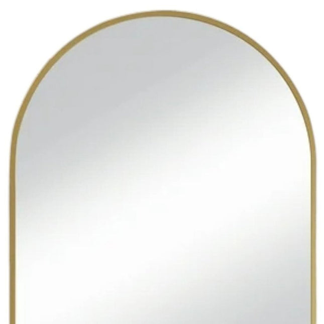 35" Gold Metal Arch Framed Accent Mirror