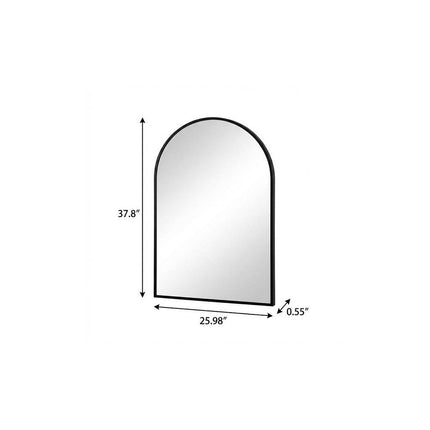 38" Black Metal Arch Framed Accent Mirror HomeRoots