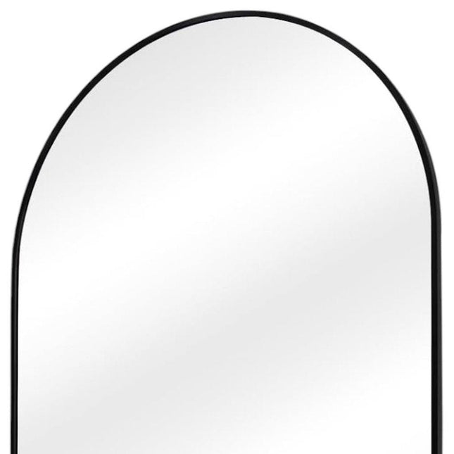 38" Black Metal Arch Framed Accent Mirror HomeRoots