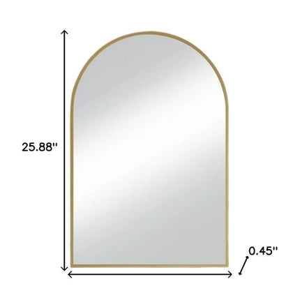 38" Gold Metal Arch Framed Accent Mirror