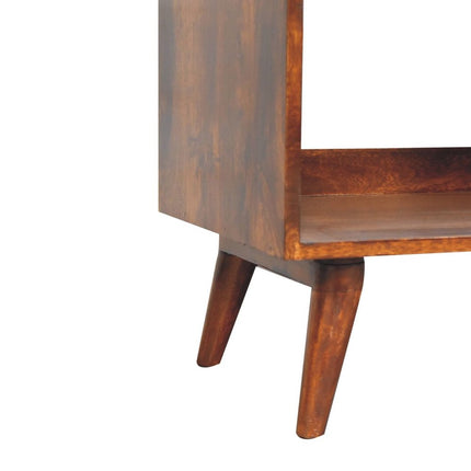 45" Brown Solid Wood Enclosed and Open Storage TV Stand