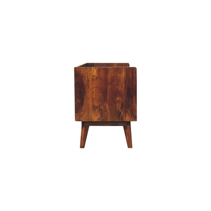45" Brown Solid Wood Enclosed and Open Storage TV Stand