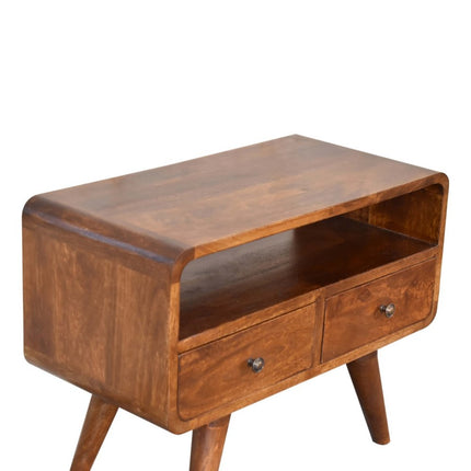 24" Chestnut Solid Wood Enclosed and Open Storage TV Stand HomeRoots