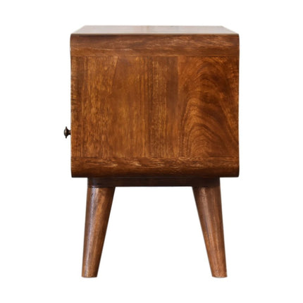 24" Chestnut Solid Wood Enclosed and Open Storage TV Stand HomeRoots