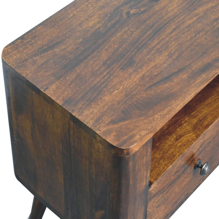 35" Brown Solid Wood Enclosed and Open Storage TV Stand HomeRoots