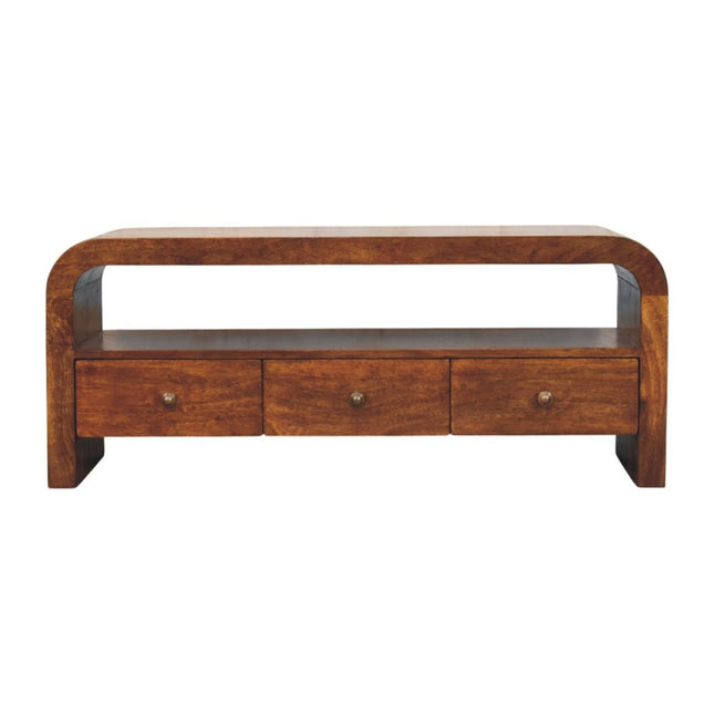 43" Brown Solid Wood Enclosed and Open Storage TV Stand HomeRoots