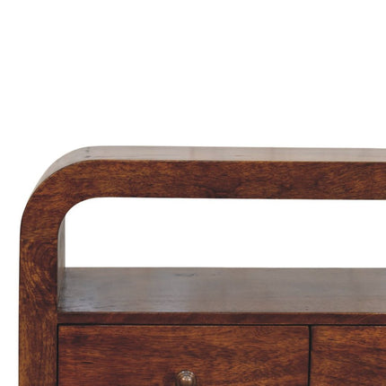 43" Brown Solid Wood Enclosed and Open Storage TV Stand