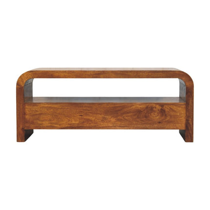 43" Brown Solid Wood Enclosed and Open Storage TV Stand