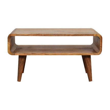 26" Brown Solid Wood Open Shelving TV Stand HomeRoots