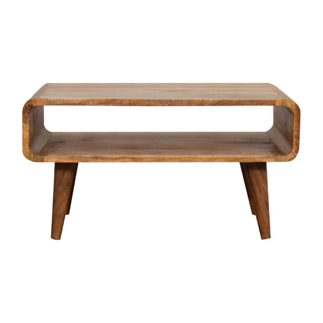 26" Brown Solid Wood Open Shelving TV Stand HomeRoots