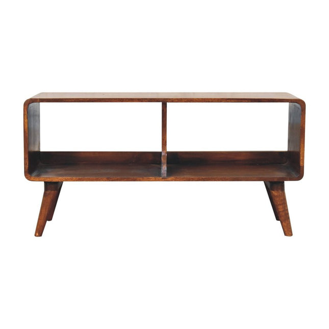 39" Brown Solid Wood Enclosed and Open Storage TV Stand HomeRoots