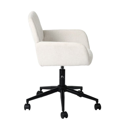 Beige and Black Adjustable Height Swivel Rolling Office Chair HomeRoots
