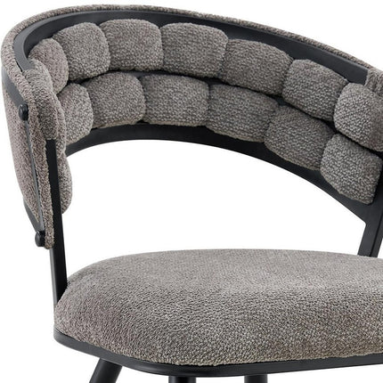 Set of Two Gray and Black Velvet Dining Side Chairs