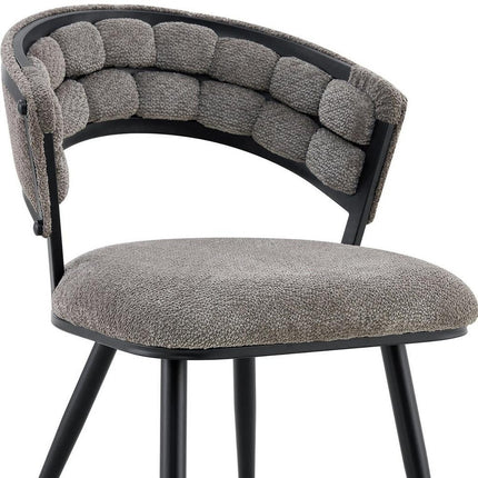 Set of Two Gray and Black Velvet Dining Side Chairs